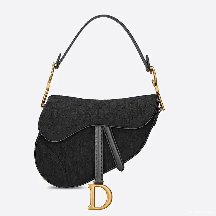 Motif Canvas Dior Bag Oblique Black Saddle 0506 Hot Sale